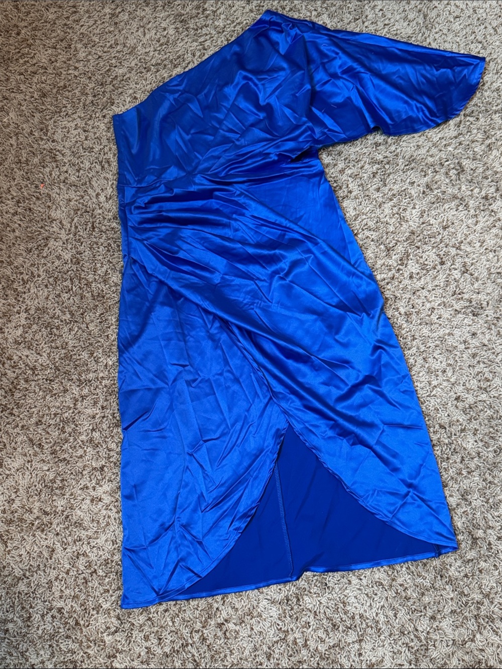 LYANER Blue faux wrap Dress - Royal Blue
